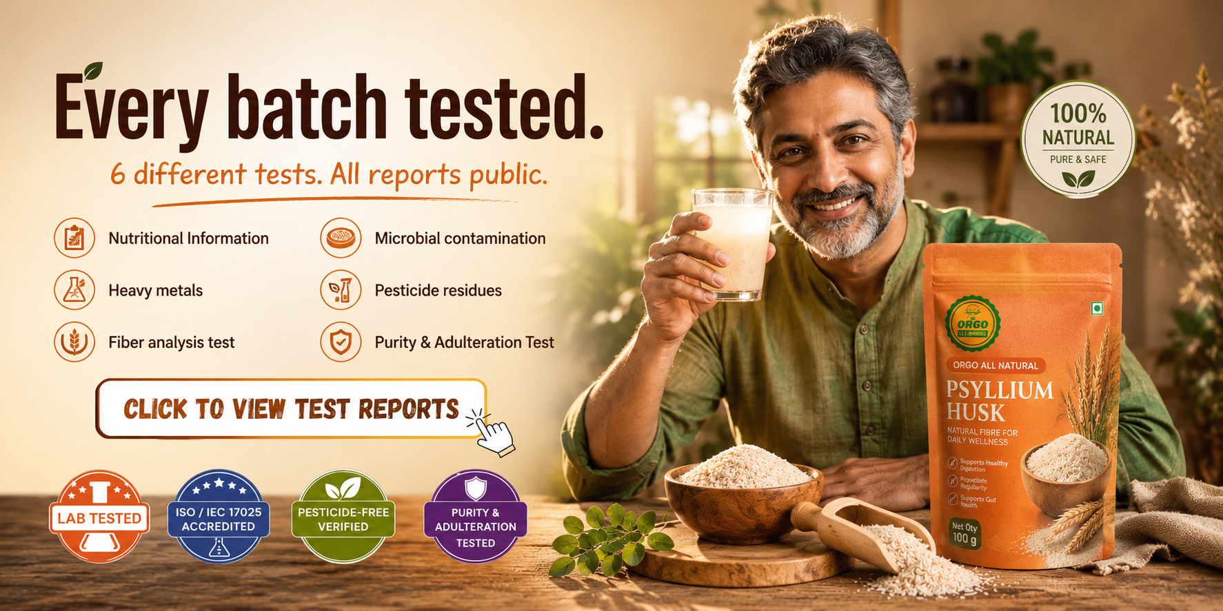 Psyllium Husk (100% Natural Isabgol)