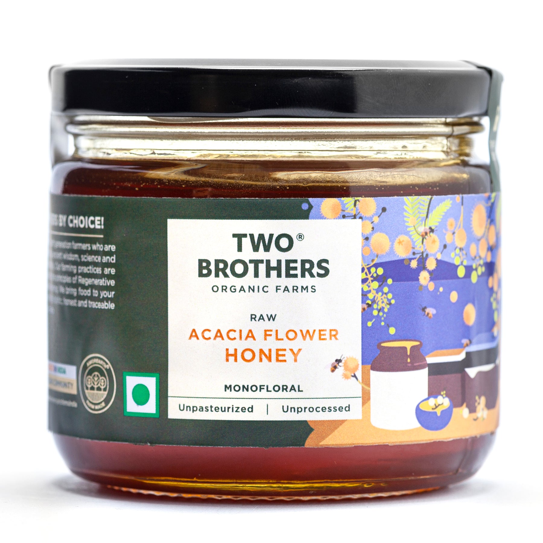 Product: Two Brothers Acacia Honey, Raw Mono-Floral Unfiltered 350 g