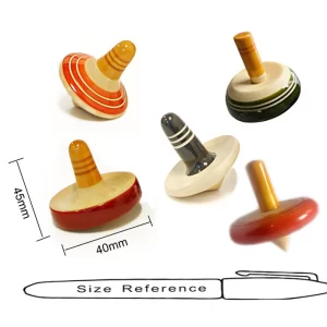 Product: Fairkraft Creations Assorted Finger Tops (5 no.s) | Wooden spinning tops