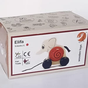 Product: Fairkraft Creations Elifa (Red) | Wooden Pull Toy | Channapatna toys