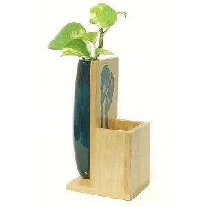 Product: Fairkraft Creations Dinr Mini Wooden Storage plant holder | Indoor wood plant stands | Multiuse wooden plant holders – Green