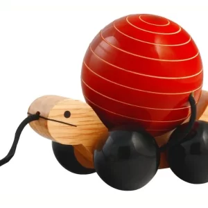 Product: Fairkraft Creations Tuttu Turtle | Push and Pull Wooden toy | Wooden Pull toys | Wooden turtle pull toy – Red