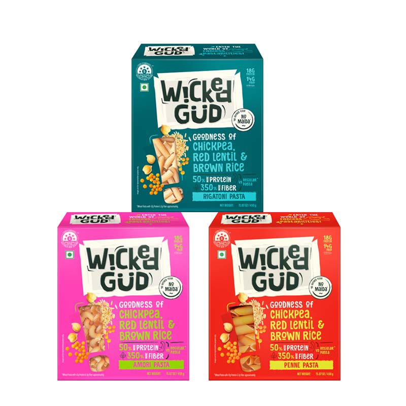 Product: Wicked Gud Combo-Pack of 3 (Penne+Amori+ Rigatoni)