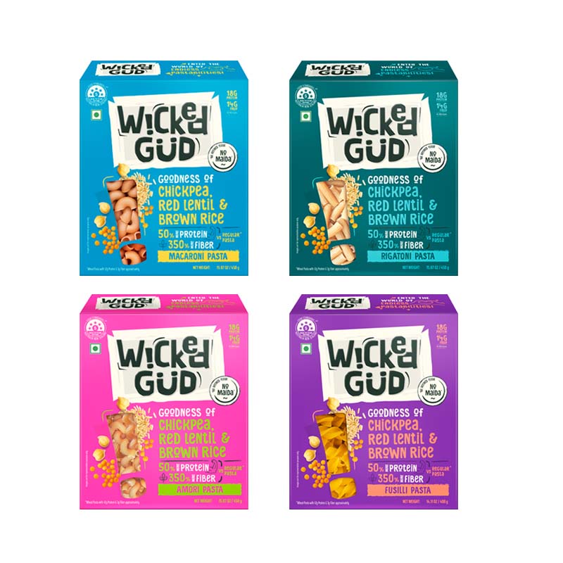 Product: Wicked Gud Combo-Pack of 4 (Macaroni+Fusilli+Rigatoni+Amori)