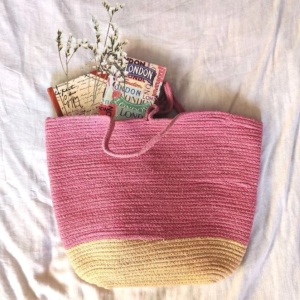 Product: OnEarth Pink & Cream Tote Bag