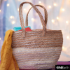 Product: OnEarth Brown and cream Jute Tote Bag
