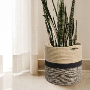 Product: OnEarth Black Jute Rope Baskets / Planters