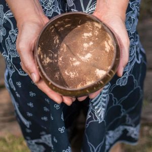 Product: Medium Coconut Shell Bowl With Spoon