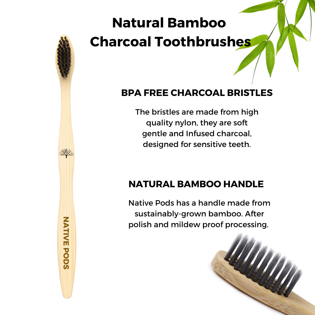Product: Native Pods Bamboo Toothbrush with Charcoal Activated Soft Bristles