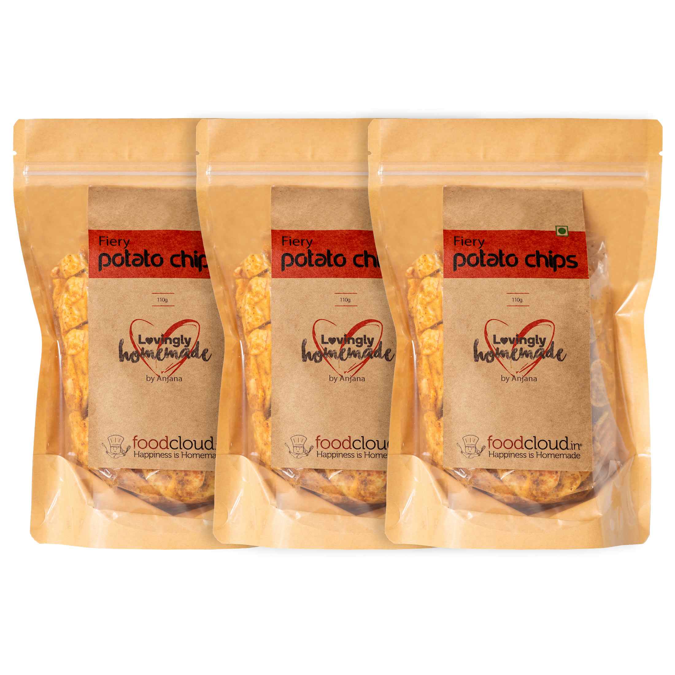 Product: FoodCloud Fiery Potato Chips (Pack of 3)