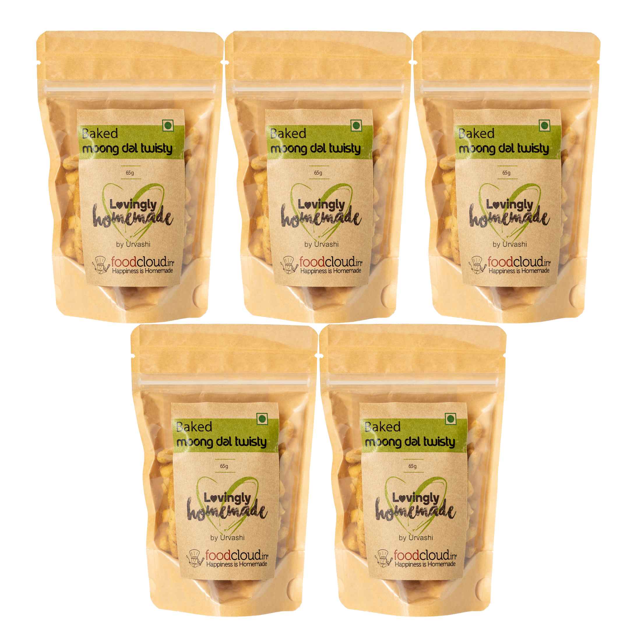 Product: FoodCloud Baked Moong dal Twisty (Pack of 5)
