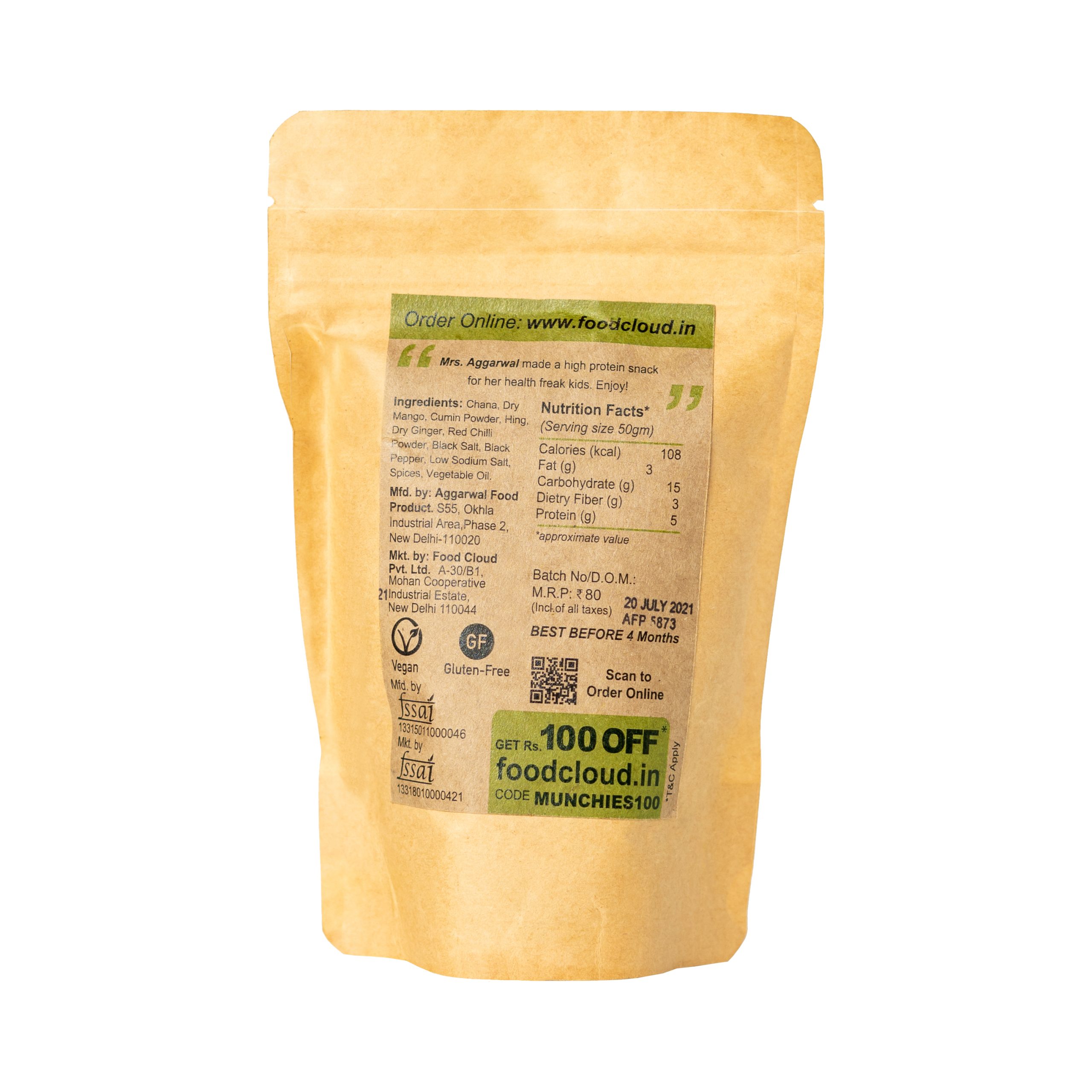 Product: FoodCloud Roasted Chana Jor Garam (Pack of 4)