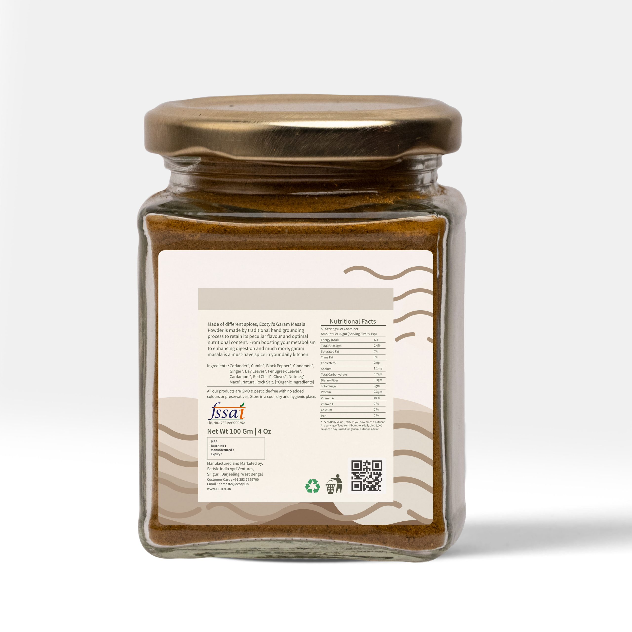 Product: Ecotyl Organic Garam Masala Powder -100 g