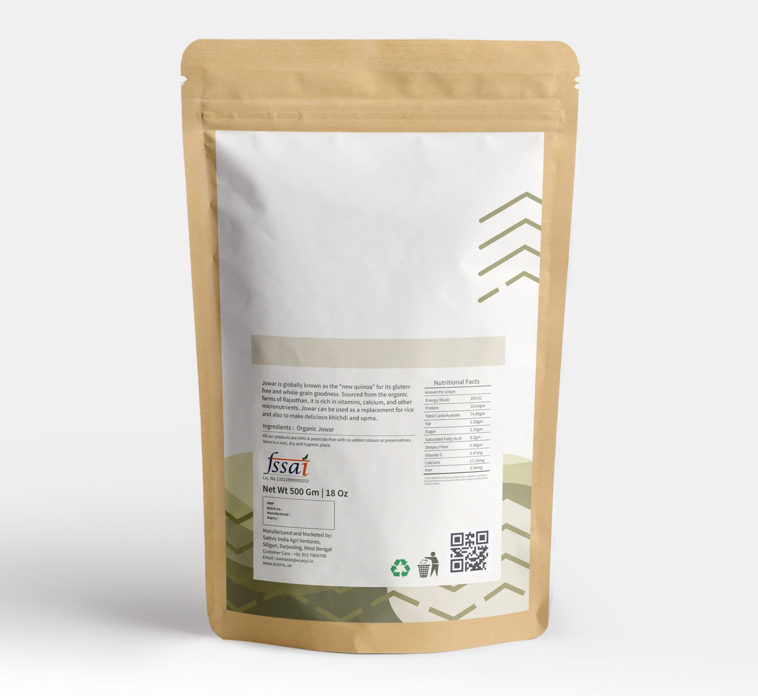 Product: Ecotyl Organic Jowar – 500 g