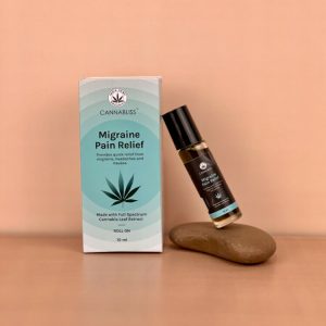 Product: Indian hemp Organics Cannabliss Migraine Pain Relief