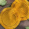 Product: Handcrafted Yellow Spiral Coaster