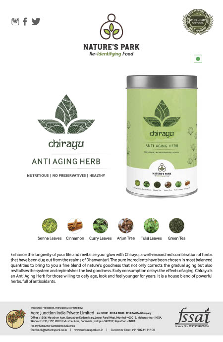 Product: Natures Park Health and  Wellness Chirayu – Antiaging Herb – Skin Care – Infusion Tea Blend 100g