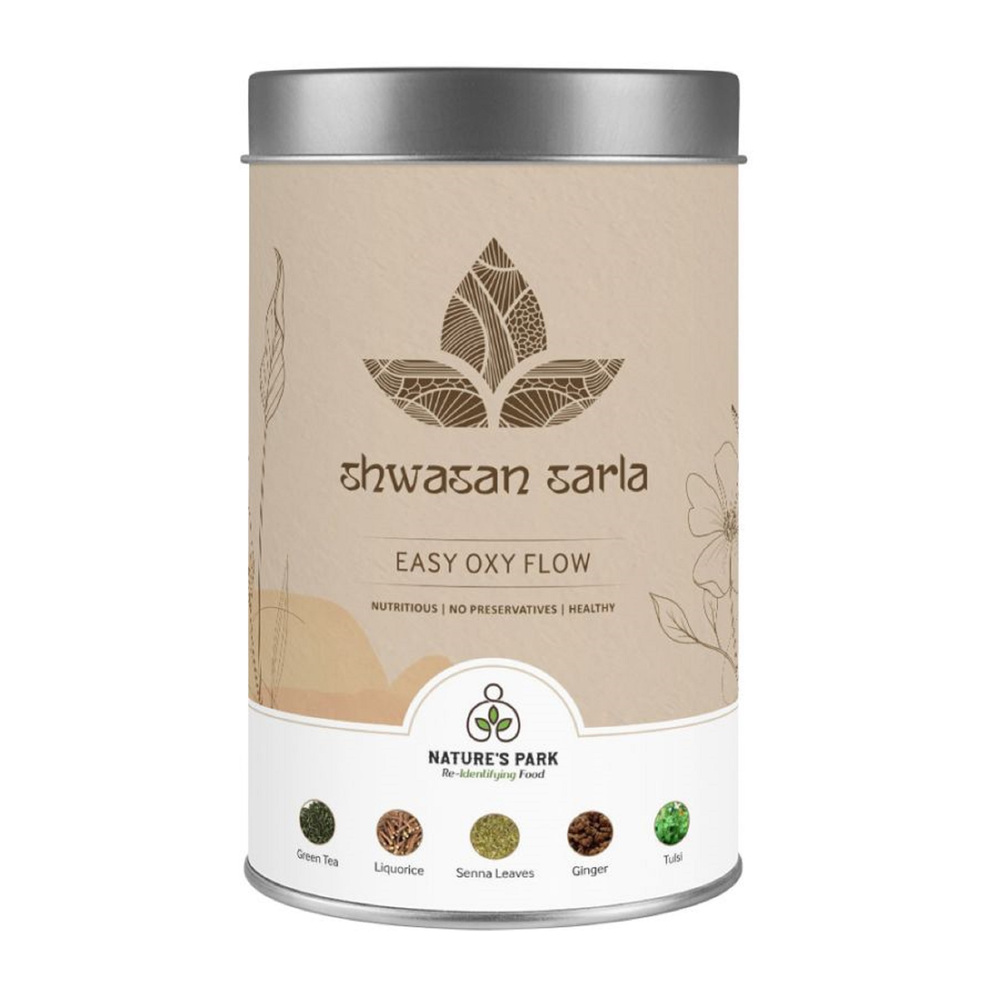 Product: Natures Park Health and  Wellness Blend – Shwasan Sarla Easy Oxy Flow – Infusion – Tea Blend – Natural Herbs – Organic 125g