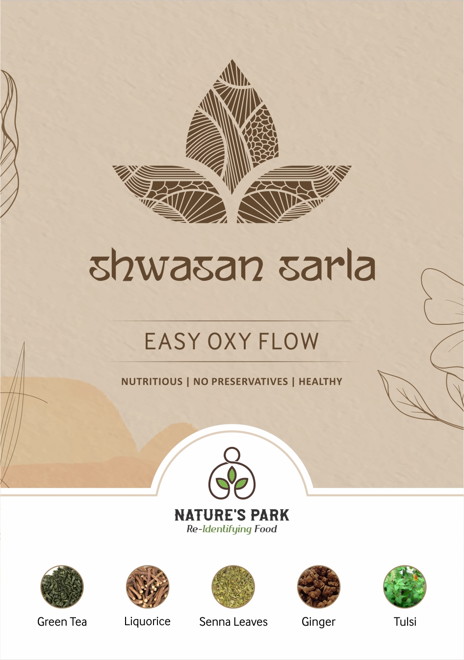 Product: Natures Park Health and  Wellness Blend – Shwasan Sarla Easy Oxy Flow – Infusion – Tea Blend – Natural Herbs – Organic 125g