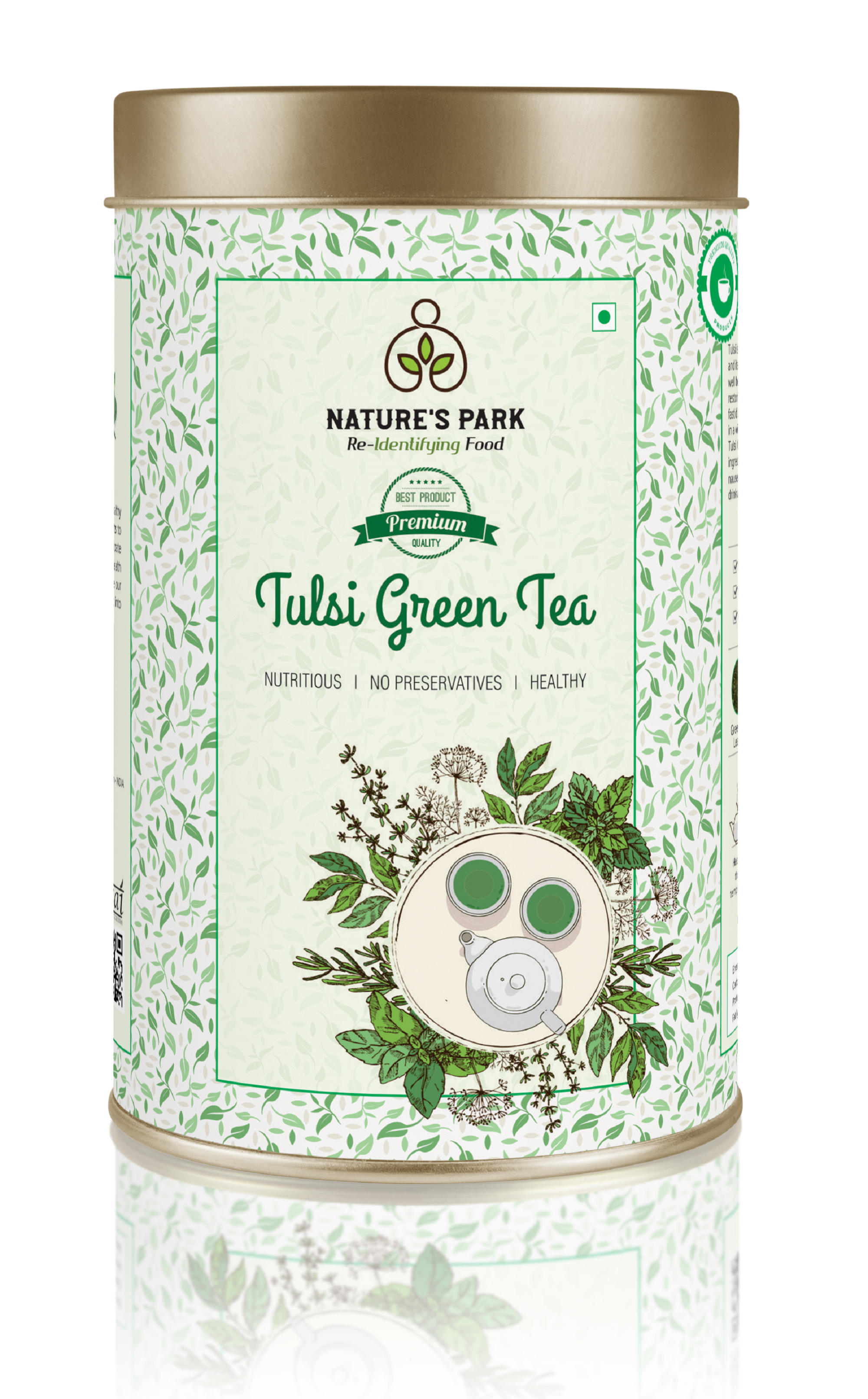 Product: Natures Park Classic Tulsi Green Tea for Weight Loss Rich In Antioxidant Natural Immunity Booster Loose Green Tea Leaves and Indian Holy Basil (Rama, Shyama and Vana Tulsi Leaves) Tulsi Green Tea Can (125 g)