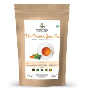 Product: Natures Park Green Tea Tulsi Turmeric Green Tea (500 g) Pouch