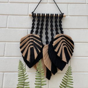 Product: Handcrafted Wall Art Feather & Leaves