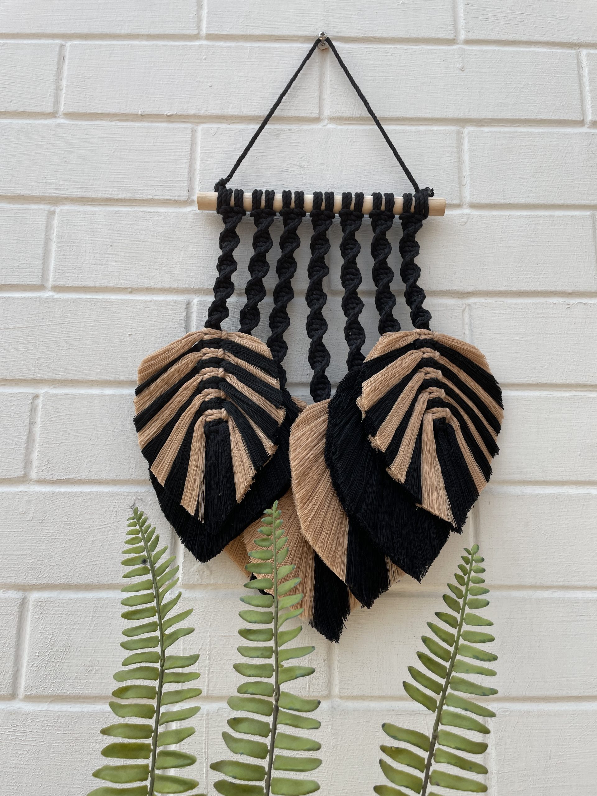 Product: Handcrafted Wall Art Feather & Leaves