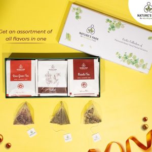 Product: Natures Park Gift Box – Assortment of Tea and  Infusions- Gift of Wellnes- Healthy Hamper Assorted Green Tea Festive Gift Box (30 Sachets)