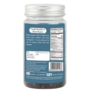 Product: Praakritik Organic Black Pepper Whole – 100 g