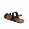 Product: Paaduks Solid Black Sade Sandals For Women
