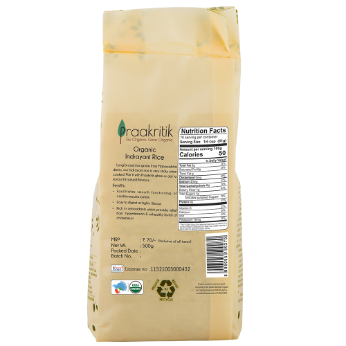 Product: Praakritik Natural Indrayani Rice – 500 g