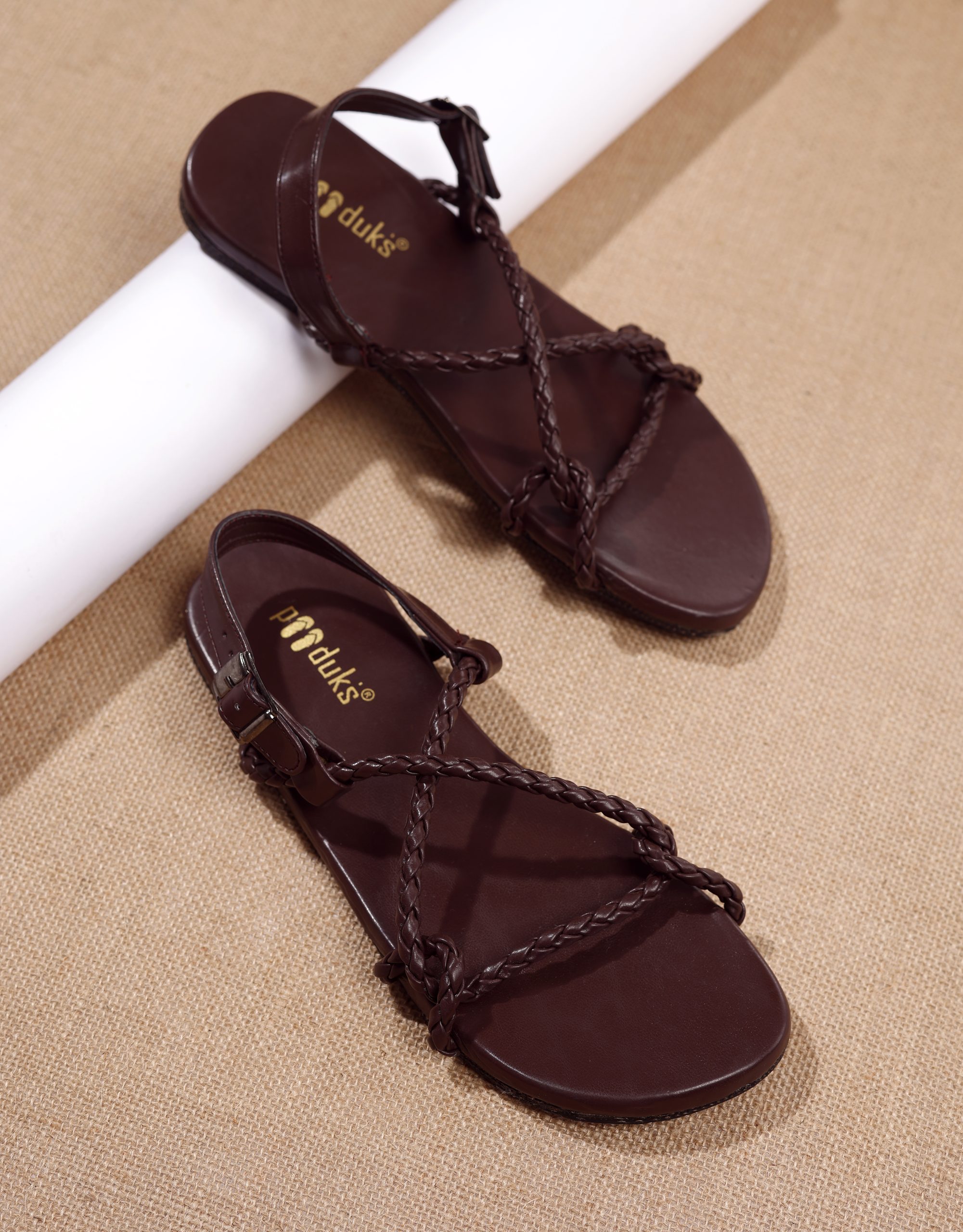 Product: Paaduks Women Corda – Dark Brown Sandals