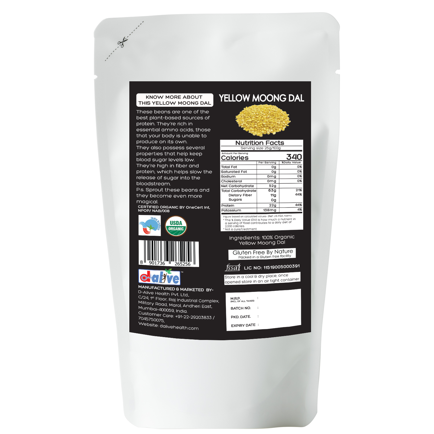 Product: D-alive Plant Based Pea Protein Powder