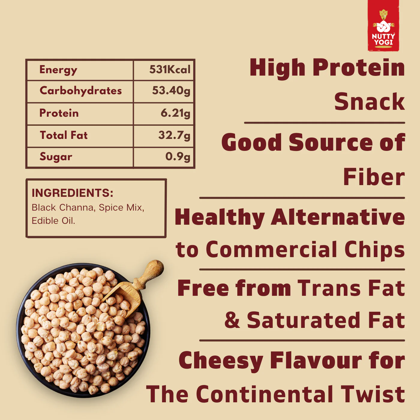 Product: Nutty Yogi Cheesy Chickpea Chips