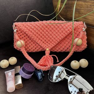 Product: Handcrafted Cotton Bag With Pink beads