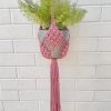 Product: Handcrafted Cotton Plant Hanger Plum Pink