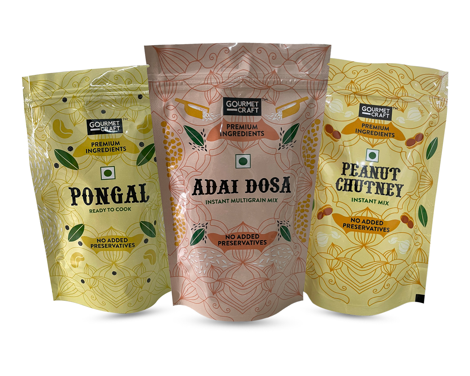 Product: Gourmet Crafts Ready to cook Pongal Mix , Multigrain Adai Dosa Mix & Instant Peanut Chutney Mix Combo
