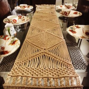Product: Handcrafted Cotton Table Runner-Beige