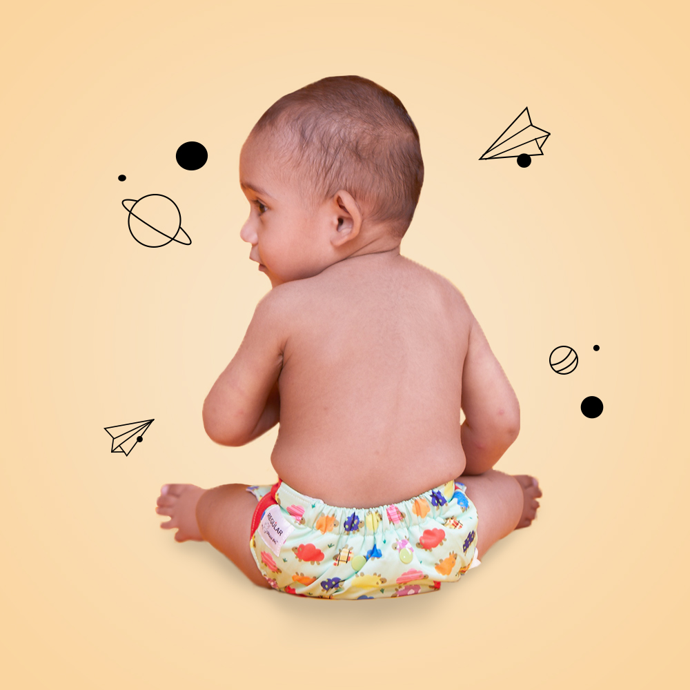 Product: Regular Diaper by Snugkins -Freesize Reusable, Waterproof & Washable Organic Cloth Diapers (Dreamy sheep)