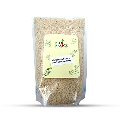 Product: Biobasics Kichadi Samba Rice, 1 kg | Semi-Polished, Raw
