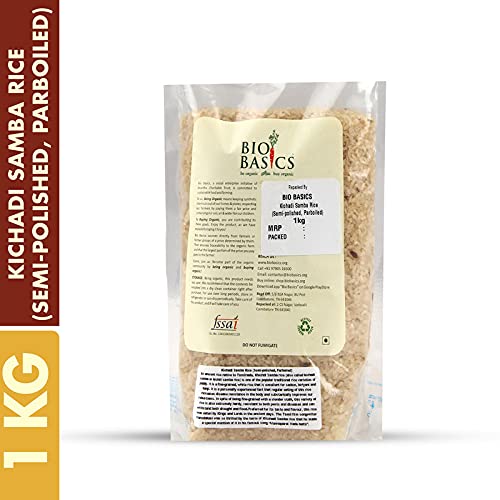 Product: Biobasics Kichadi Samba Rice, 1kg | Semi-Polished, parboiled