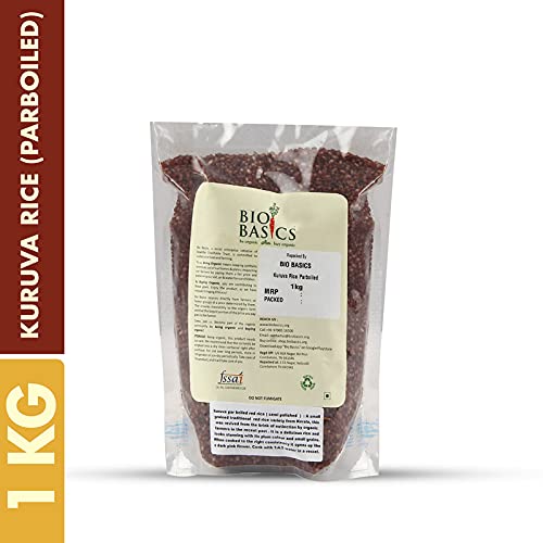 Product: Biobasics Kuruva Rice | Parboiled Kerala Red Rice, 1 kg