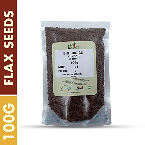 Product: Biobasics Organic Flax Seeds, 100g | Natural & Ethically sourced by Bio Basics