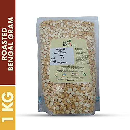 Product: Biobasics Organic Roasted Bengal Gram, 1 kg | Ethically sourced by Bio Basics