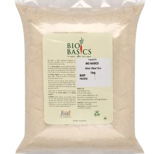 Product: Biobasics Whole Wheat Flour, 1 kg | Natural & Ethically sourced by Bio Basics