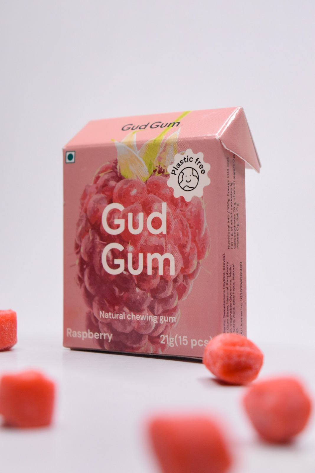 Product: Gud Gum- Natural Chewing Gum- Pack of 4 (Raspberry)