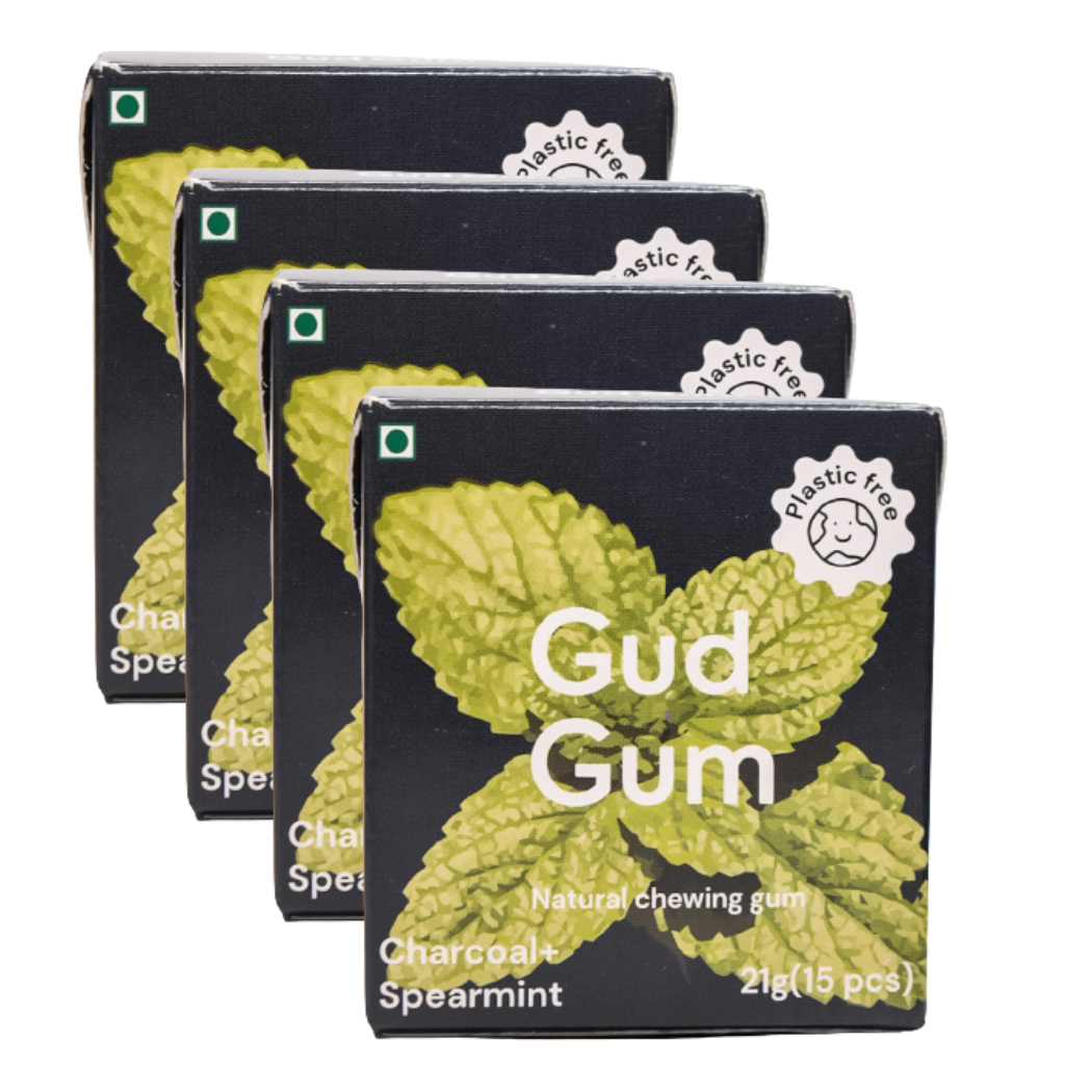 Product: Gud Gum- Natural Chewing Gum- Pack of 4 (Charcoal Mint)