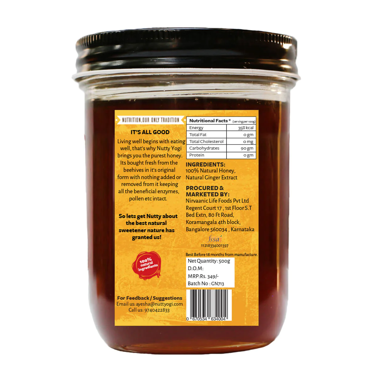 Product: Nutty Yogi Ginger Honey