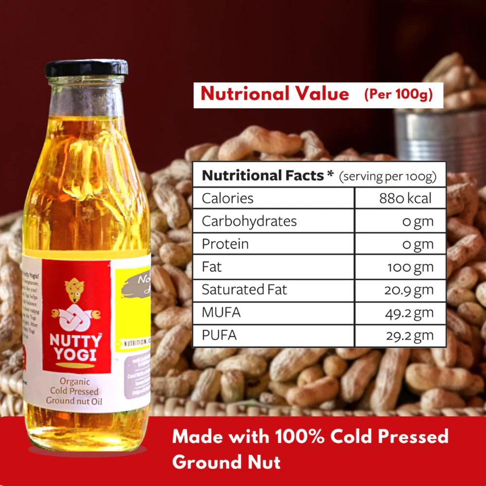Product: Nutty Yogi Cold Pressed Groundnut Oil 500 g