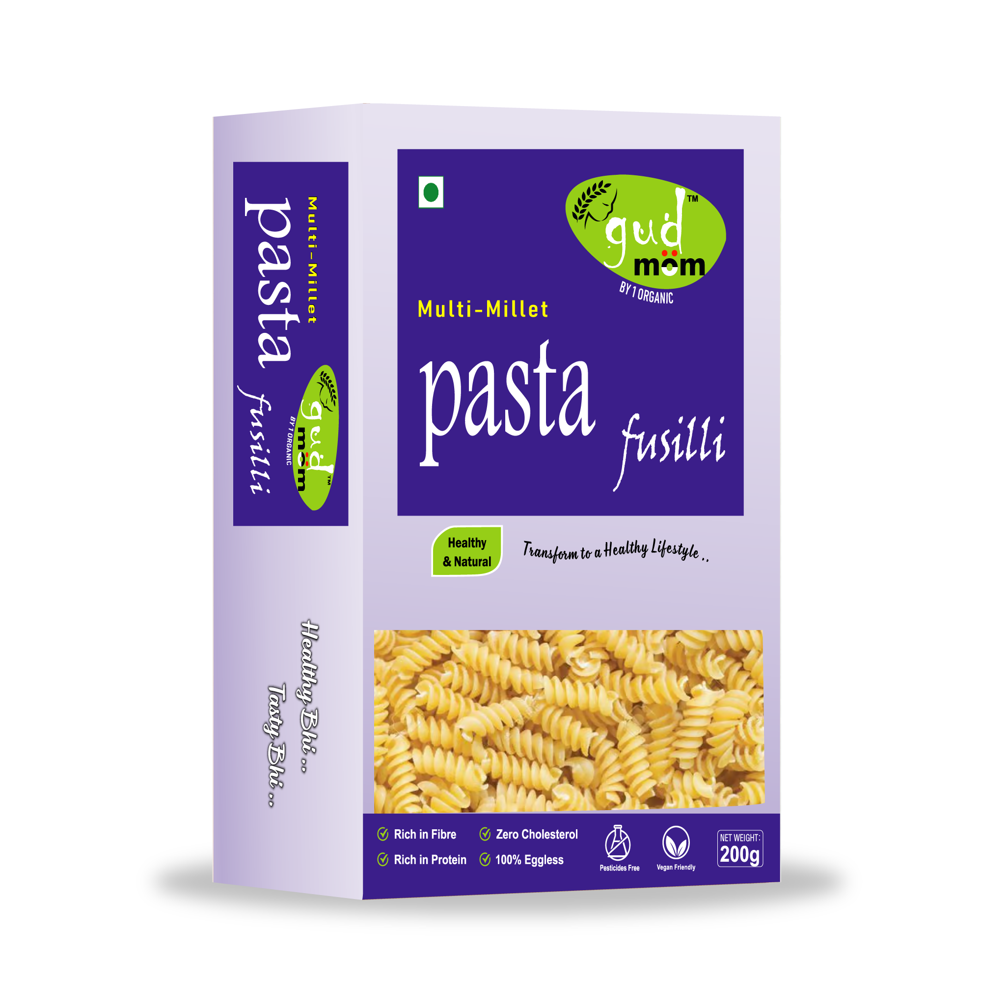 Product: Gudmom Multi Millet Pasta Fusilli 200 g ( Pack Of 4 )